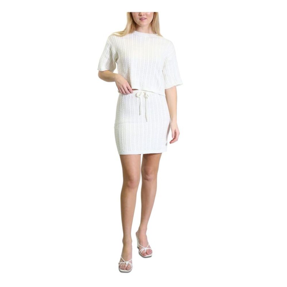 KIT + SKY Womens Ivory Short Party Pencil Skirt L